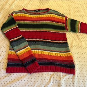 Vintage 90s Chaps Striped Sweater